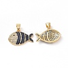 Brass Micro Pave Clear Cubic Zirconia Pendants ZIRC-F135-02G-01-1