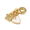 Rack Plating Brass Micro Pave Clear Cubic Zirconia European Dangle Charms KK-P279-30G-2