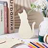 Cat Wood Unfinished Wood Cutouts DIY-WH0430-319B-5