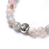 Natural Morganite Braided Bead Bracelets BJEW-JB04243-03-2