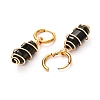 Copper Wire Wrapped Natural Obsidian Dangle Earrings for Women EJEW-JE04628-05-3