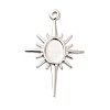 Rack Plating Brass Pendant Cabochon Settings LS-KK-E067-29P-1
