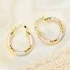 Brass Two Tone Twist Hoop Earrings EJEW-B117-06B-M-3