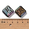 Rainbow Iridescent Printed Opaque Acrylic Beads OACR-D316-01C-03-3