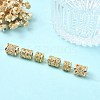 6Pcs 3 Styles Brass Pave Clear Cubic Zirconia European Beads KK-CJ0003-08-5