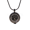 Alloy Tree of Life Urn Ashes Pendant Round Snake Chain Necklaces for Women Men PW-WG68F6E-01-1