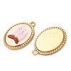 304 Stainless Steel & Cloth Embroidered Pendants FB-CBAFBAF-09G-02-2