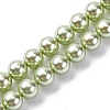 UV Plating Pearlized Glass Pearl Beads Strands GLAA-F128-01B-T21-1