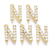 Brass Micro Pave Cubic Zirconia Charms KK-T060-05-N-G-NF-1