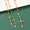 201 Stainless Steel Rosary Bead Necklaces NJEW-B143-06G-3
