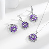 Flower Brass Micro Pave Cubic Zirconia Jewelry Set FS-WG0AAA8-01-1
