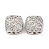 Brass Micro Pave Clear Cubic Zirconia Beads KK-S389-25P-1