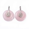 Natural Rose Quartz Pendants G-F640-F04-2