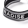 Word Paradise Polycotton(Polyester Cotton) Braided Bracelet with Tassel Charm BJEW-F429-09-2