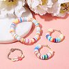 Flat Round Handmade Polymer Clay Bead Spacers CLAY-R067-4.0mm-40-6