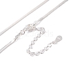 925 Sterling Silver Snake Chain Necklaces NJEW-P300-01B-S-2