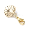 Shell Shape Alloy Enamel & ABS Plastic Imitation Pearl Pendant Decorations HJEW-JM02966-5