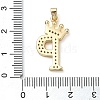 Rack Plating Brass Micro Pave Cubic Zirconia Pendants KK-D535-01P-RS-3