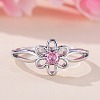 Flower Brass Micro Pave Pearl Pink Cubic Zirconia Finger Rings FS-WGCFB35-01-1
