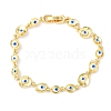 Brass Link Chain Bracelets for Women BJEW-D387-03G-02-4