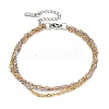 304 Stainless Steel Rope Chain Bracelets BJEW-H618-16MC-1