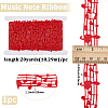20 Yards Polyester Musical Note Lace Trim Ribbon OCOR-GF0004-44G-2
