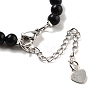 Natural Obsidian Round & Synthetic Non-magnetic Hematite & White Shell Beaded Bracelets for Women BJEW-K251-02D-4