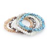 Electroplate Glass Beads Stretch Bracelets BJEW-JB04021-8