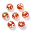 UV Plating Transparent Acrylic European Beads OACR-F004-03D-2