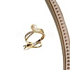 Criss Cross Brass Micro Pave Clear Cubic Zirconia with Natural Freshwater Pearl Cuff Rings FS-WG6C634-01-5