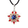 Flower Glass Seed Beads Pendant Necklaces NJEW-MZ00047-02-1