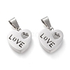 Valentine's Day 304 Stainless Steel Charms STAS-F253-10P-1
