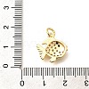 Brass Micro Pave Clear Cubic Zirconia Charms KK-Q040-07C-G-3