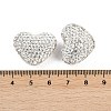 Heart Shaped Polymer Clay Rhinestone Beads CLAY-NH0002-02B-3