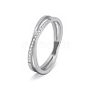 304 Stainless Steel Micro Pave Clear Cubic Zirconia Finger Rings for Women FS-WG1B662-06-2