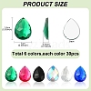 180Pcs 6 Colors Acrylic Rhinestone Flat Back Cabochons GACR-YW0001-04-2