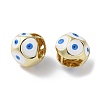 Round with Evil Eye Enamel Hook Earrings EJEW-M237-01G-02-2