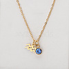 304 Stainless Steel Sapphire Rhinestone Birth Stone Constellation Pendant Necklaces FS-WG76580-03-1