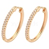 Rack Plating Brass Clear Cubic Zirconia Hoop Earrings EJEW-M090-01G-01-4