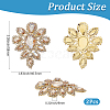 2Pcs Alloy Glass Rhinestone Cabochons FIND-CY0001-75-2