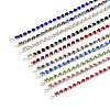 10Pcs 10 Colors Iron & Brass with Glass Rhinestone Bracelets AJEW-TA0001-29-9