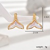 Vintage Stainless Steel Mermaid Tail Stud Earrings for Women ZJ7502-1