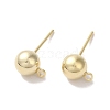 Brass Studs Earrings Finding KK-K383-03C-G-1