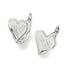 Brass Heart Hoop Earrings Women KK-C031-37P-1