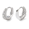 Brass Micro Pave Clear Cubic Zirconia Hoop Earrings for Women EJEW-S234-07P-02-1