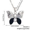 Brass Clear Cubic Zirconia Shiny Cute Cartoon Butterfly Pendant Dapped Chain Necklaces for Women DI0500-2-2