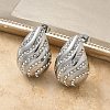 304 Stainless Steel Teardrop Stud Earrings EJEW-B108-07P-1