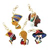 Woman DIY Diamond Painting Keychain Kits DIAM-PW0010-68-10-1