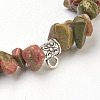 Natural Unakite Beads Stretch Bracelets BJEW-JB03860-05-2