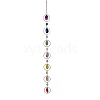 Iron & Brass & Crystal Glass Sun Catcher Pendants HJEW-K049-07-3